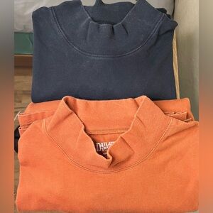 Duluth Mock Neck Long Sleeve Shirt Bundle XL Longtail Black Rust Burnt Orange
